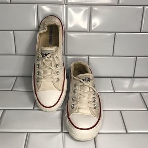 CONVERSE Size 6 White Shoreline Slip-On Elastic Heel Sneakers; Preloved